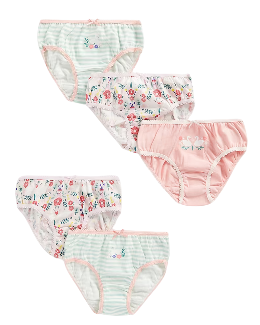 Mothercare Girls Briefs -Pack Of 5-Pink