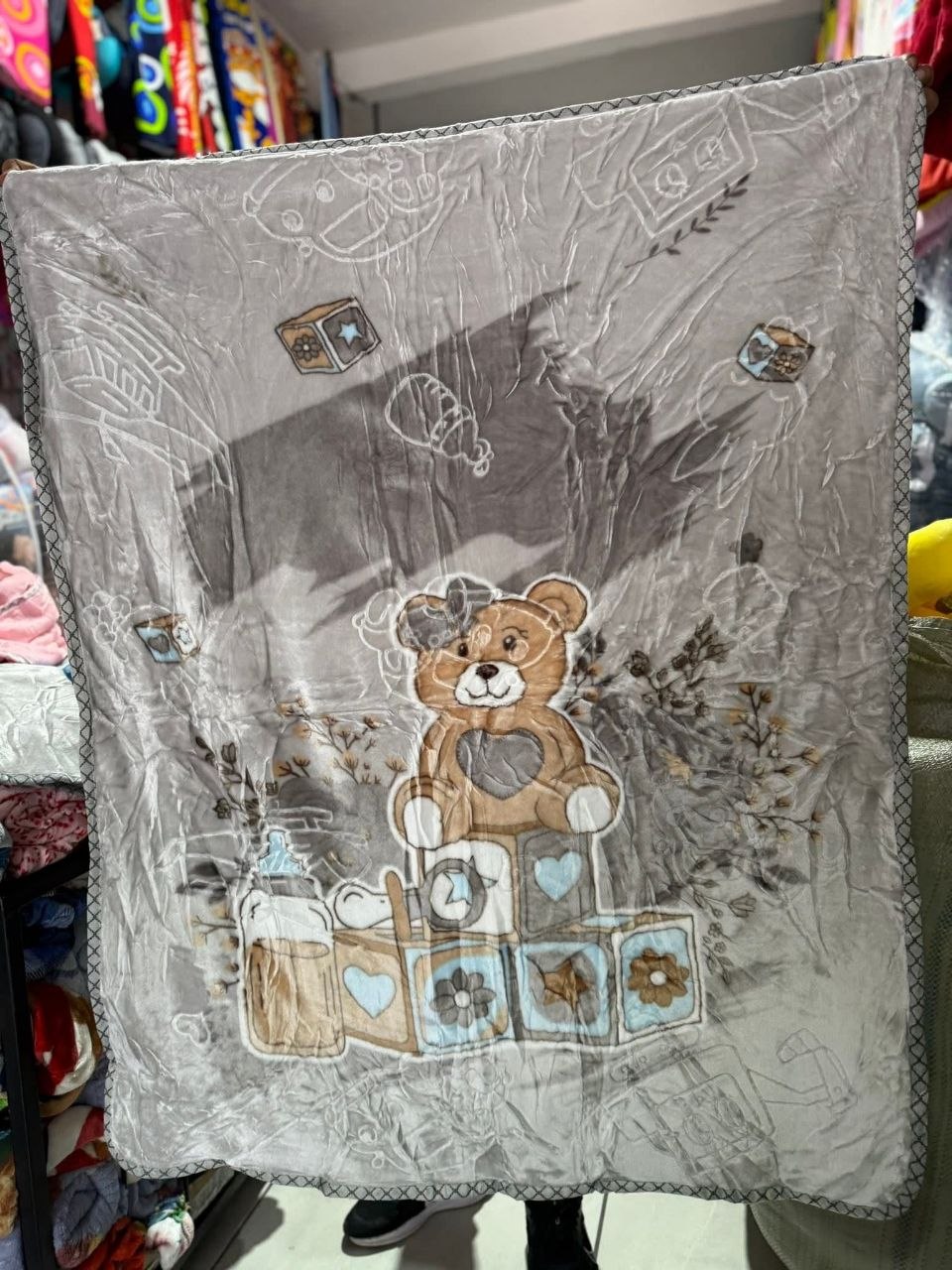 Premium Baby Fleece Blanket with Teddy Bear Print – Ultra Soft Plush Winter Blanket for Newborns & Infants