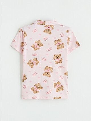 Teddy Dreams Baby Night Suit – Soft Pink Button Down Sleepwear