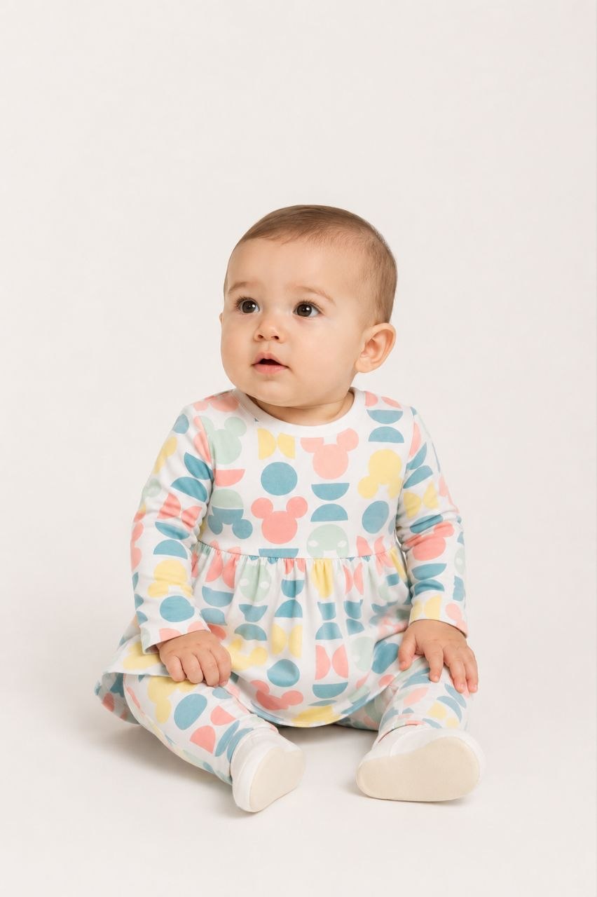 Frock - Leggings white mickey Set