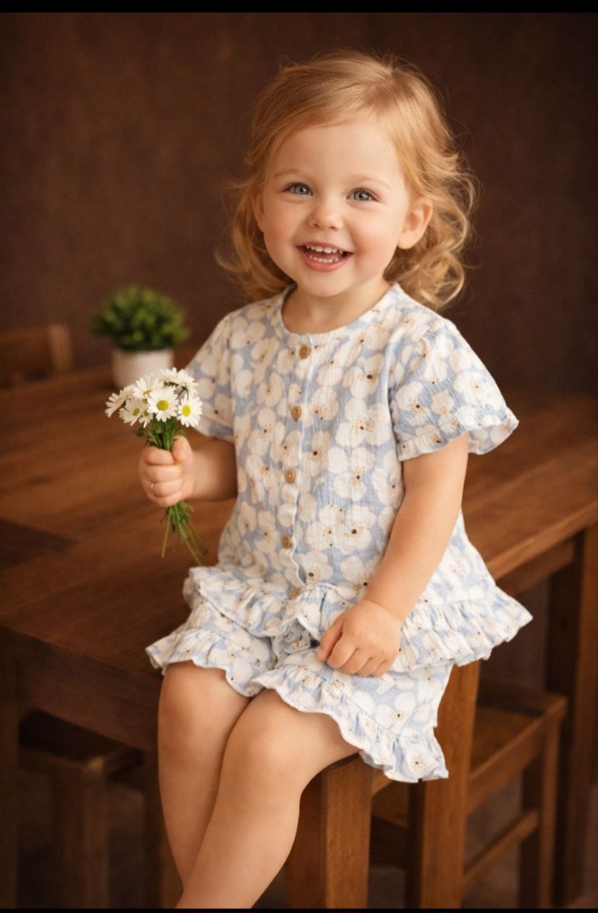 Premium Cotton Girls Co-Ord Set (Top & Shorts) (Copy)