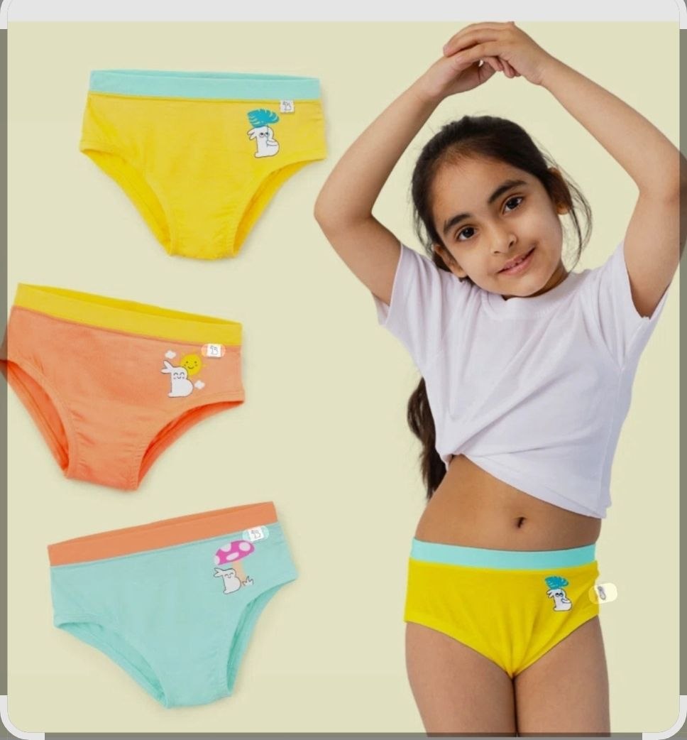 Girls Cotton Briefs – Colorful Printed Kids Underwear | Set of 6