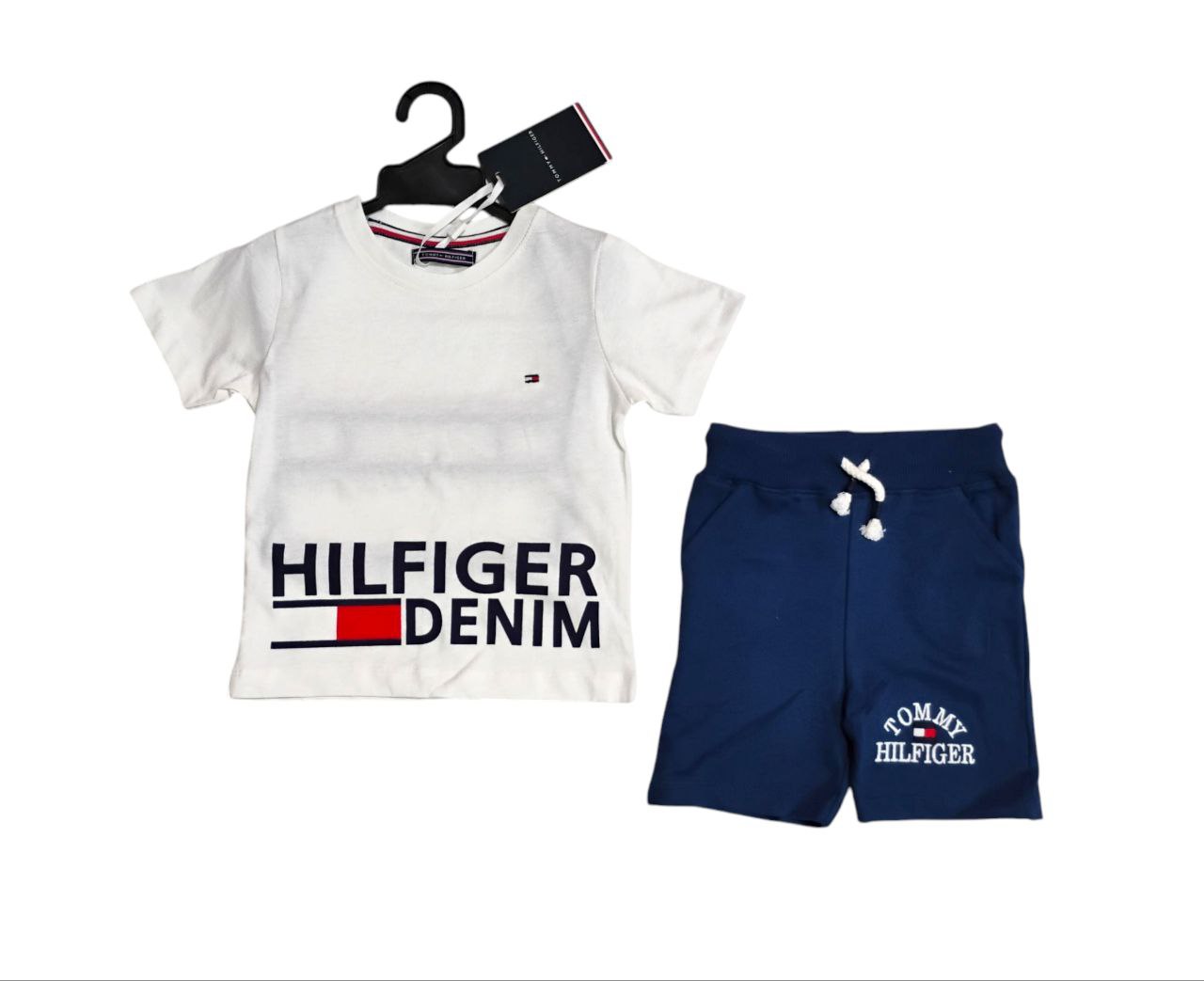 Tommy Hilfiger Kids White T-Shirt and Shorts Set