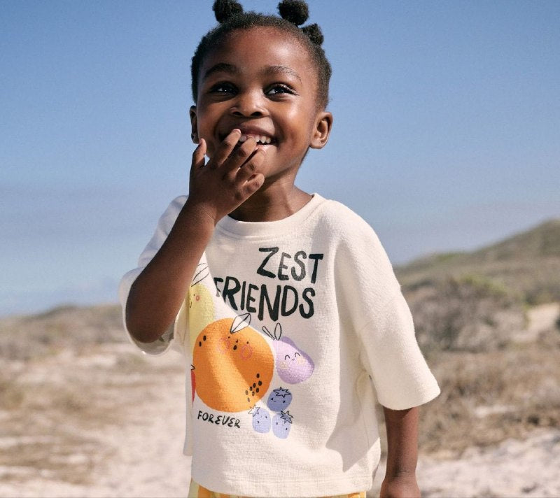 Girls “Zest Friends” Fruit Print T-Shirt (ONLY TEE)