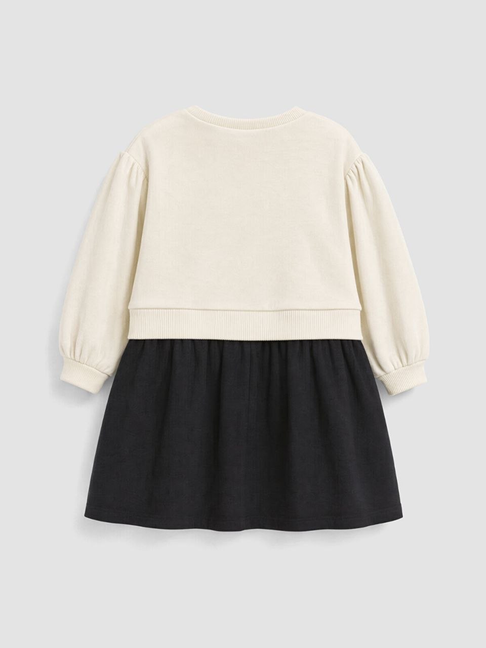 Girls Cream Bow Detail Sweatshirt & Black Skirt Set
