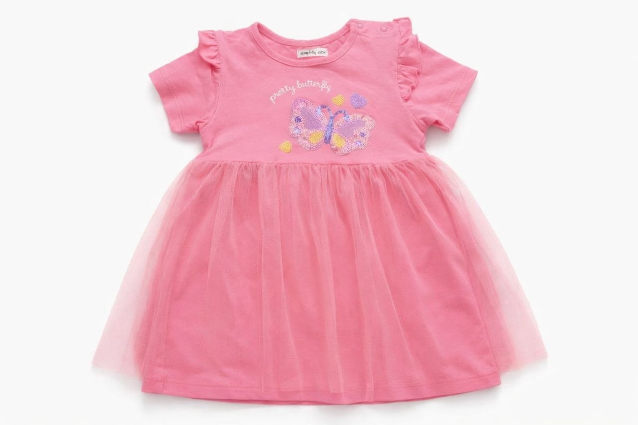 Baby Girls Pink Butterfly Tulle Dress