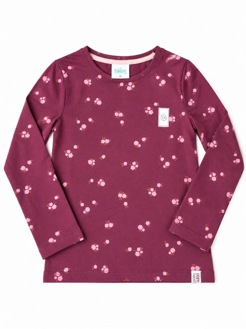 Burgundy Floral Girls Full Sleeve Top