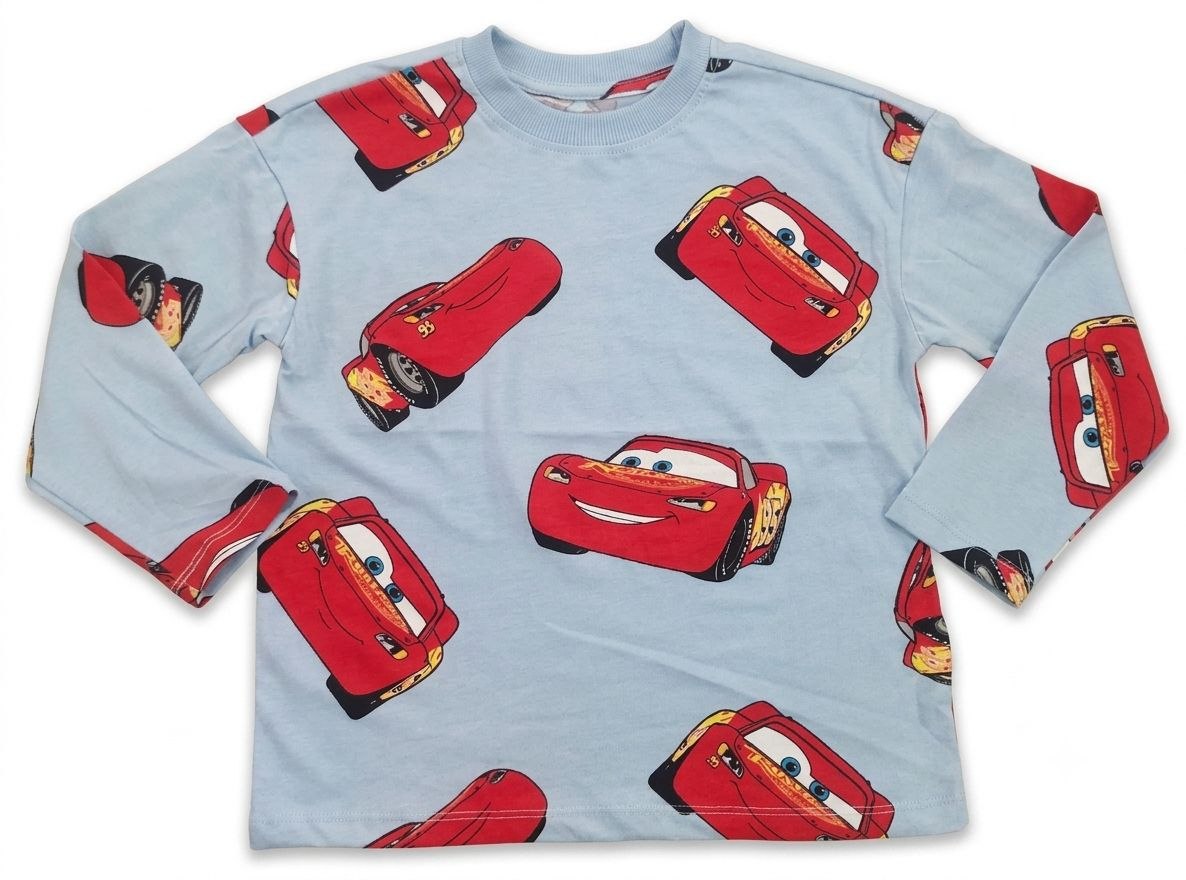 Disney Pixar Cars Lightning McQueen Kids Full Sleeve Cotton T-Shirt β Sky Blue