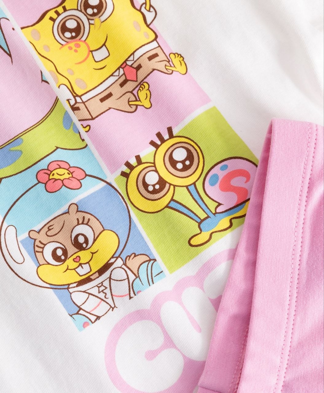SpongeBob SquarePants Girls Cotton Co-Ord Set β Cute Team T-Shirt & Capri Leggings | 2-Piece Outfit