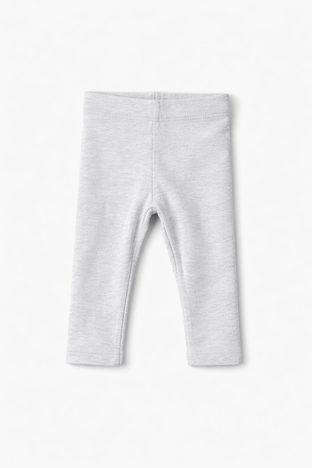 Girls Grey Solid Cotton Leggings – Soft Stretch Everyday Essential