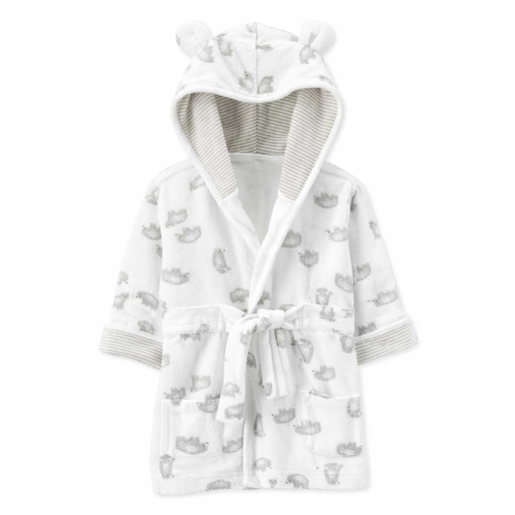 Tinyyears Soft Polar Bear Hooded Bathrobe for Kids