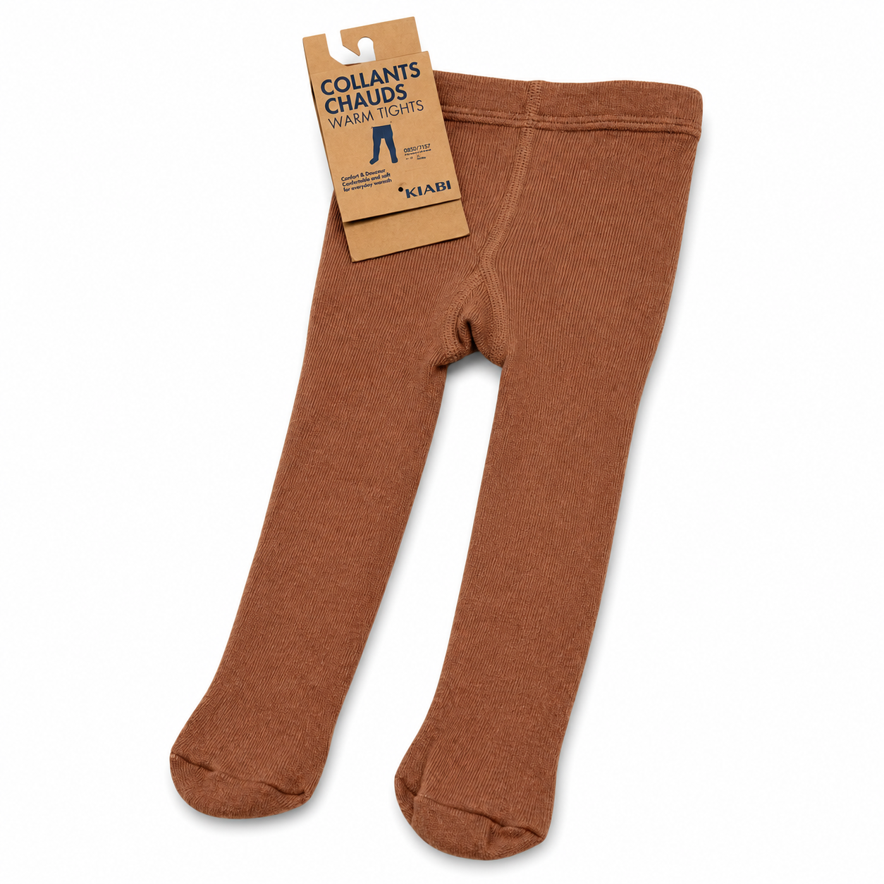 Kids Thermal Warm Footed Tights β Cinnamon Brown | Soft Winter Stockings for Girls