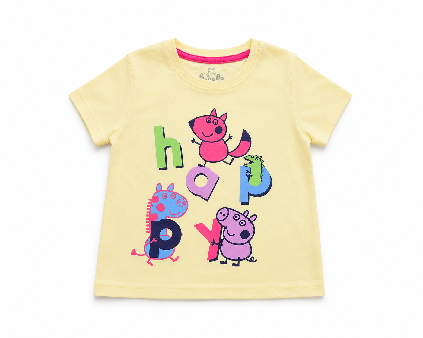 Happy Friends Kids Graphic Tee – Soft Yellow
