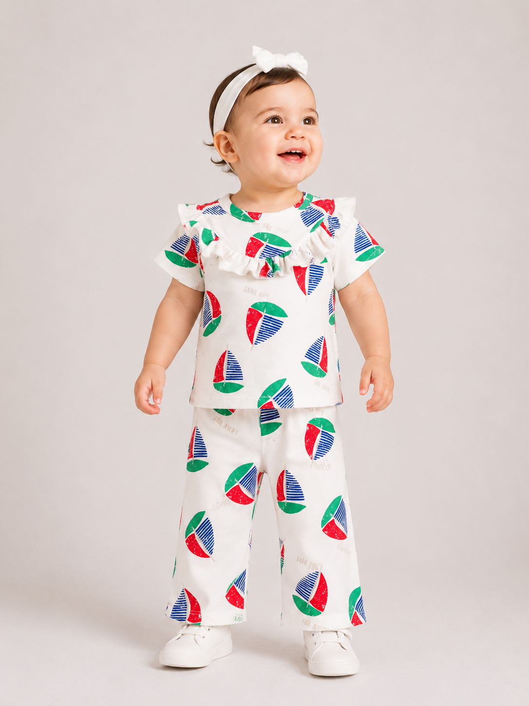 Sail Away Baby Girl Co-ord Set – Nautical Cotton