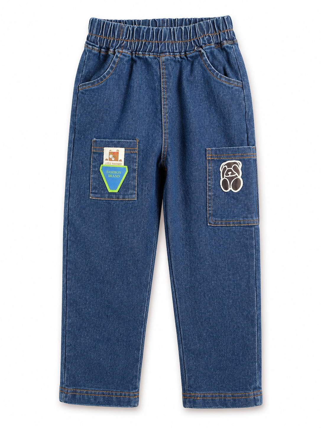 Kids Denim Cargo Pants – Blue Utility Pocket Jeans