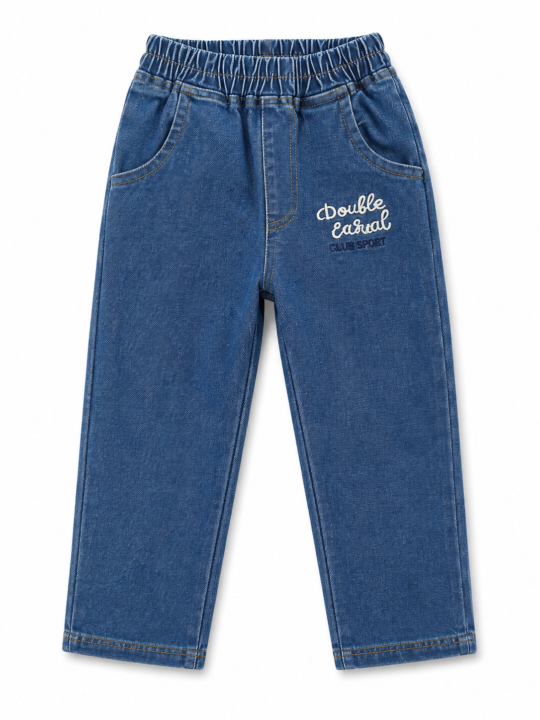 Kids Blue Denim Jogger Jeans – Casual Elastic Waist Pants