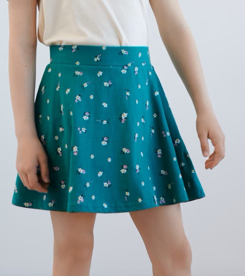 Cotton Green Floral Skirt