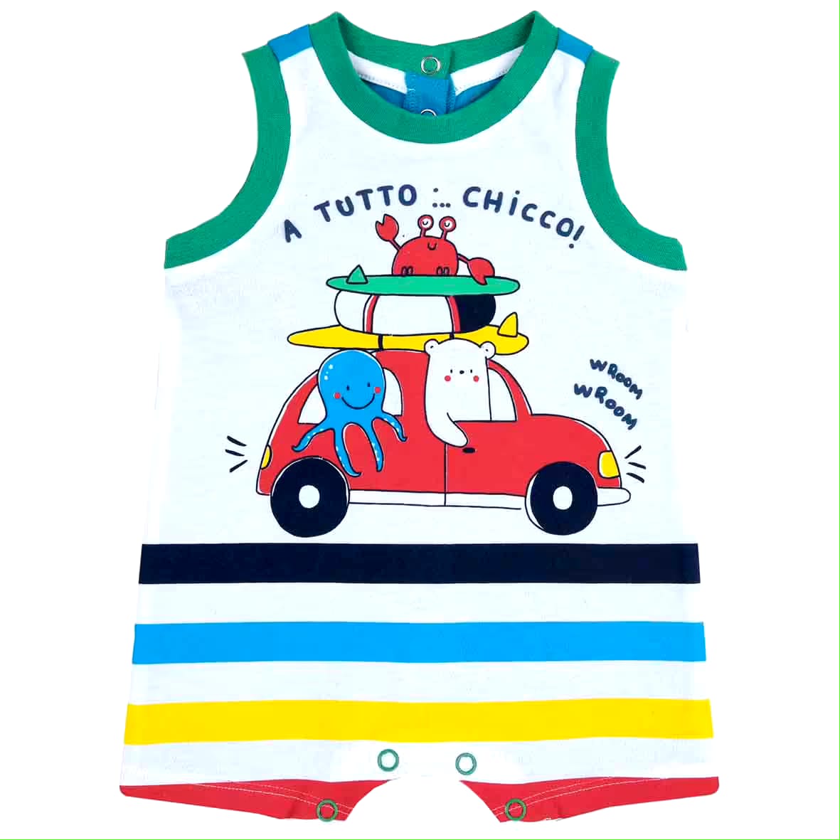 Chicco Baby Boys Sleeveless playsuit ( Animals)