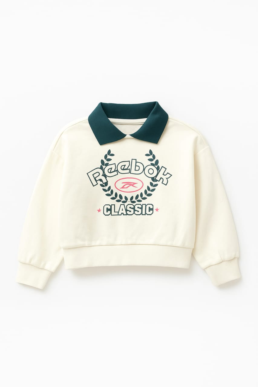 Reebok Classic Girls Cropped Sweatshirt – Off White