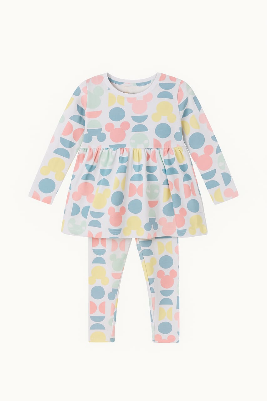 Frock - Leggings white mickey Set