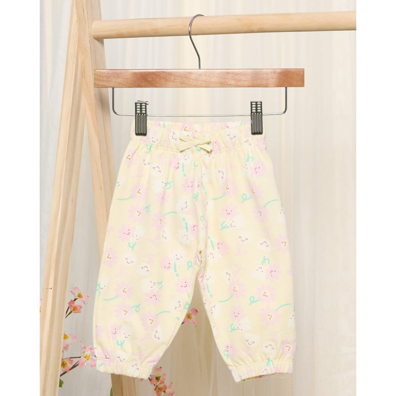 Pastel Floral Printed Baby Pants