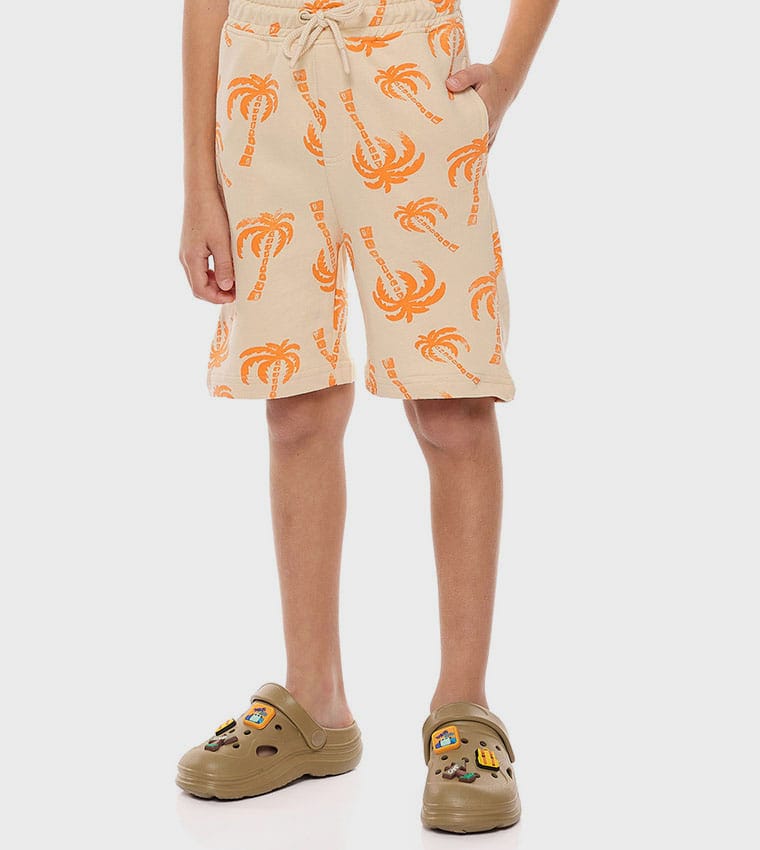 Boys Tropical Palm Print Co-Ord Set | Summer T-Shirt & Shorts Set