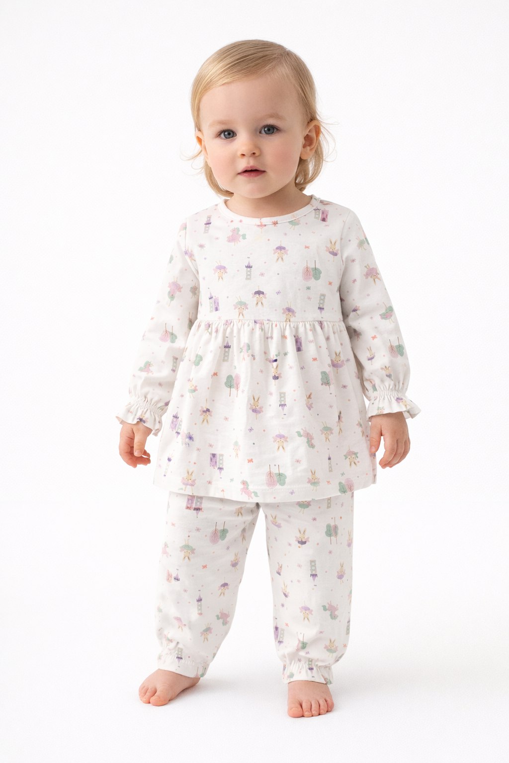 Cotton Frock with matching pant Co-ord Set