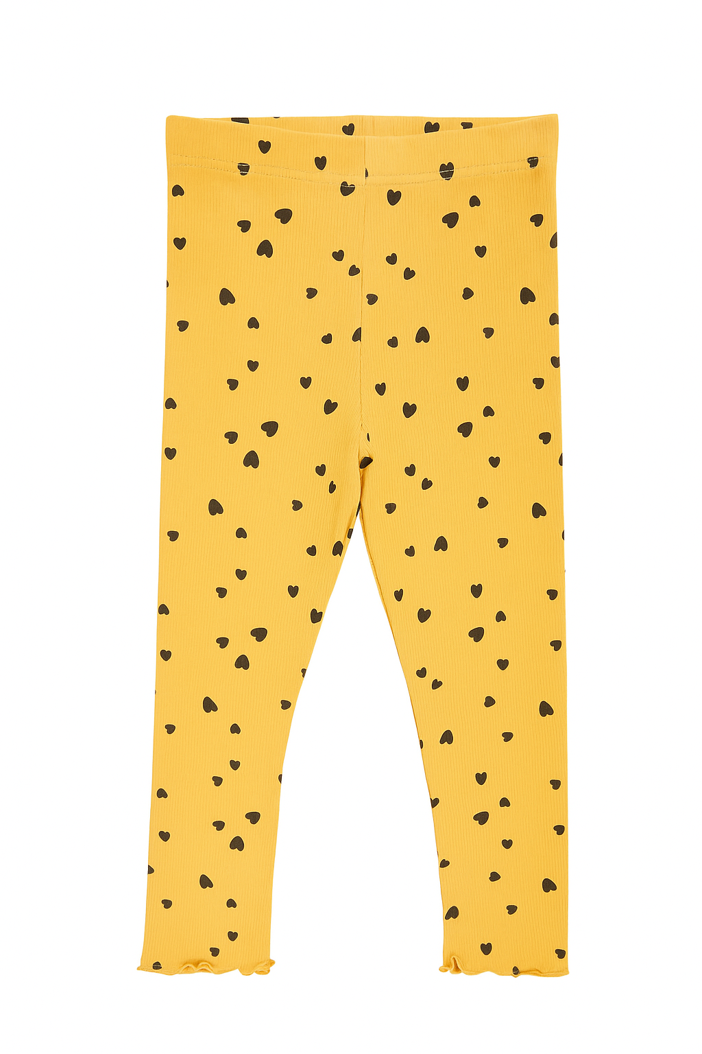Ribbed yellow hearts leggings