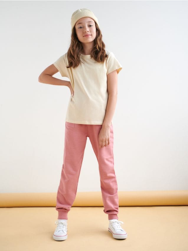 Mauve/pink sweatpants. Loopknit