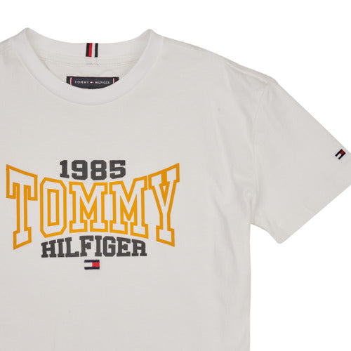 TOMMY KIDS UNISEX ROUND COLLAR OFF WHITE TEE