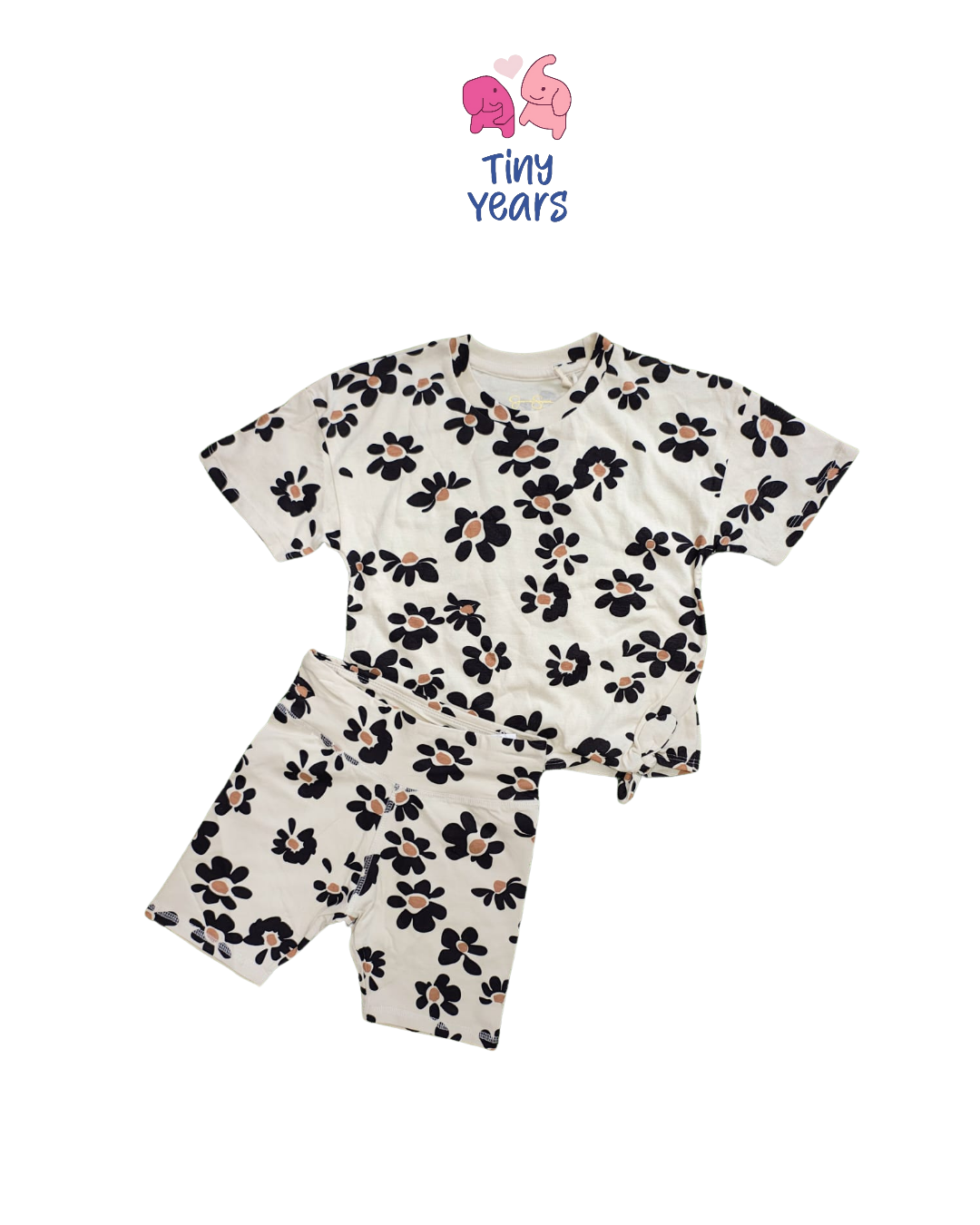 Black floral summer set FRUIT SET