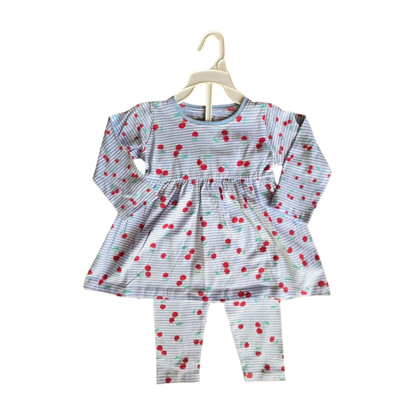 Frock - Leggings Blue Cherries Set