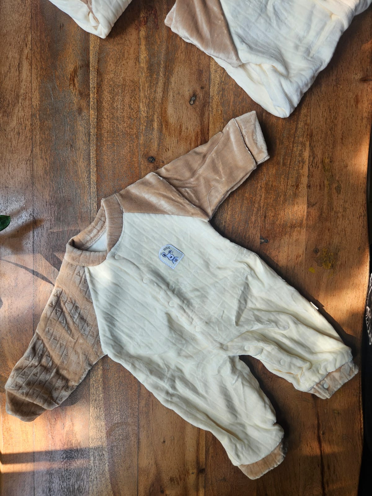 Cozy Two-Tone Baby Romper