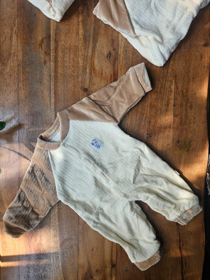 Cozy Two-Tone Baby Romper