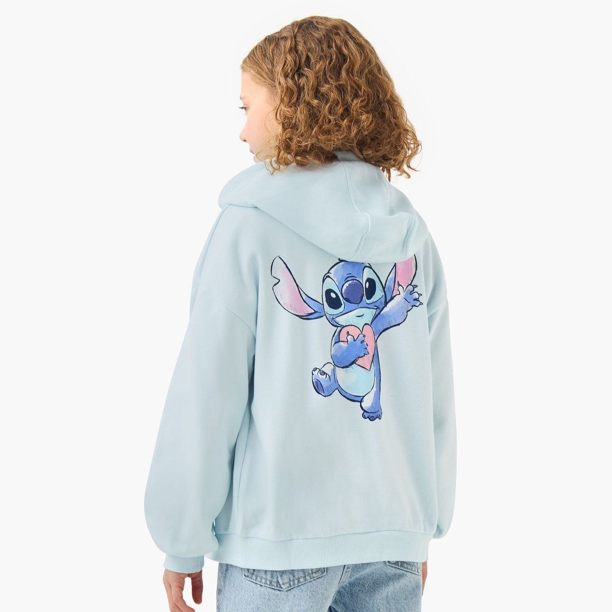 Girls Pastel Blue Zip Hoodie – Soft Cotton Casual Jacket