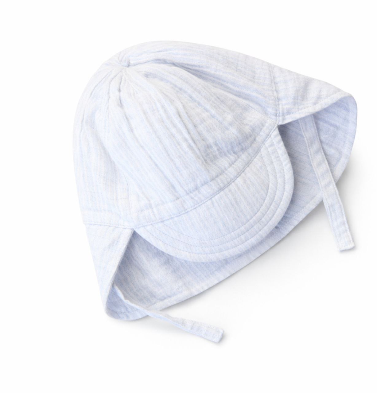 Soft Cotton Baby Sun Bonnet with Neck Protection – Light Blue