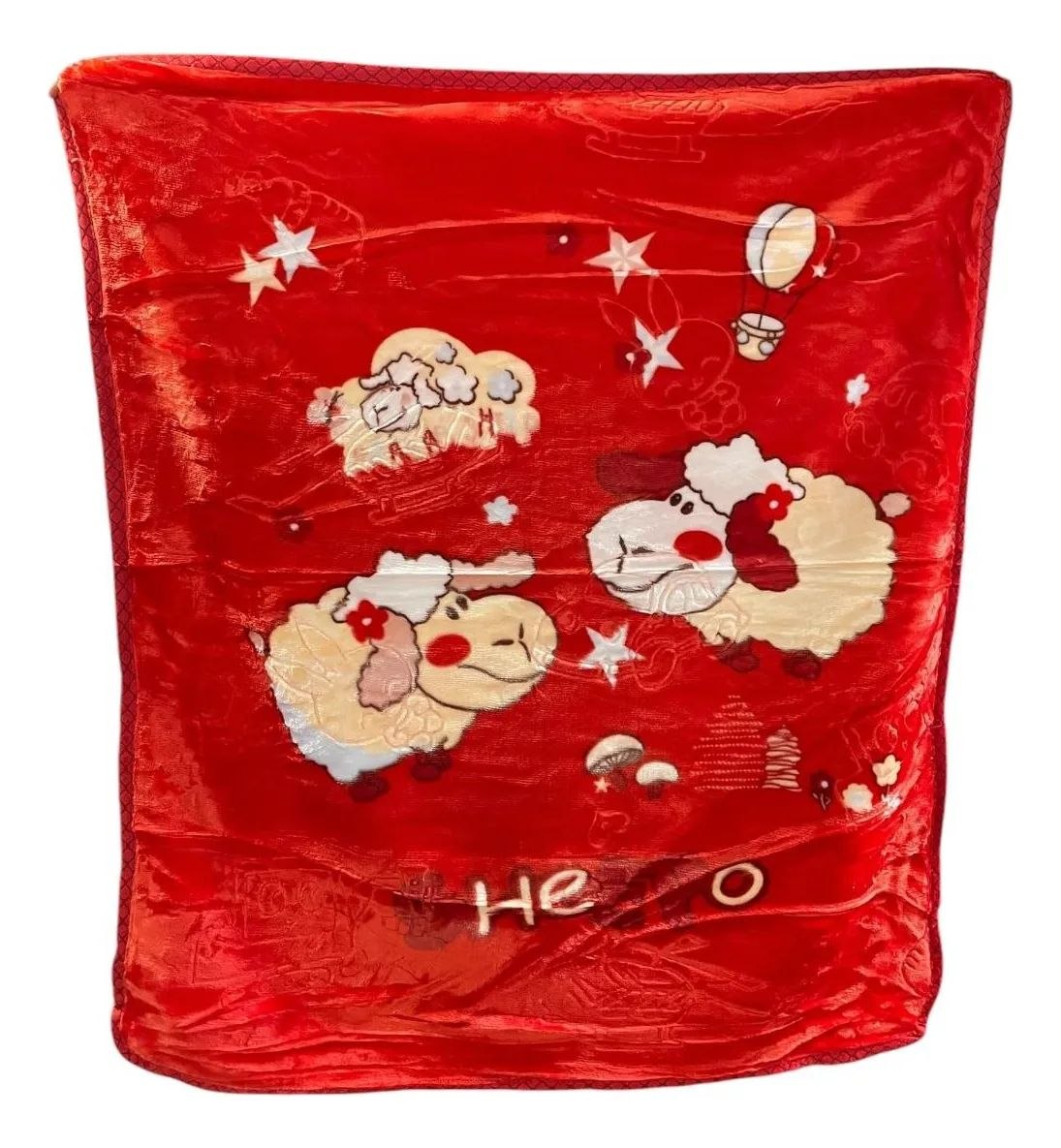 Premium Baby Plush Blanket – Red Sheep Print Ultra Soft Fleece Blanket for Newborns & Toddlers