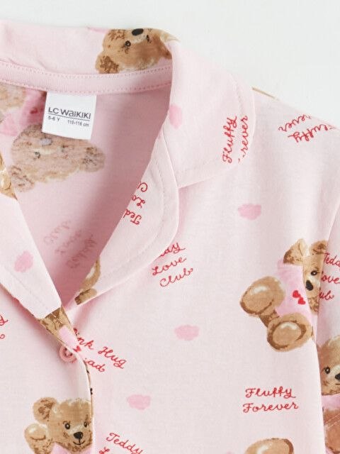 Teddy Dreams Baby Night Suit – Soft Pink Button Down Sleepwear