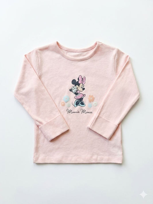 Minnie Mouse Baby Full Sleeve Tee – Soft Pink