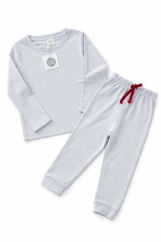 Kids Soft Cotton Nightwear Set – Full Sleeve Top & Pajamas (Grey)