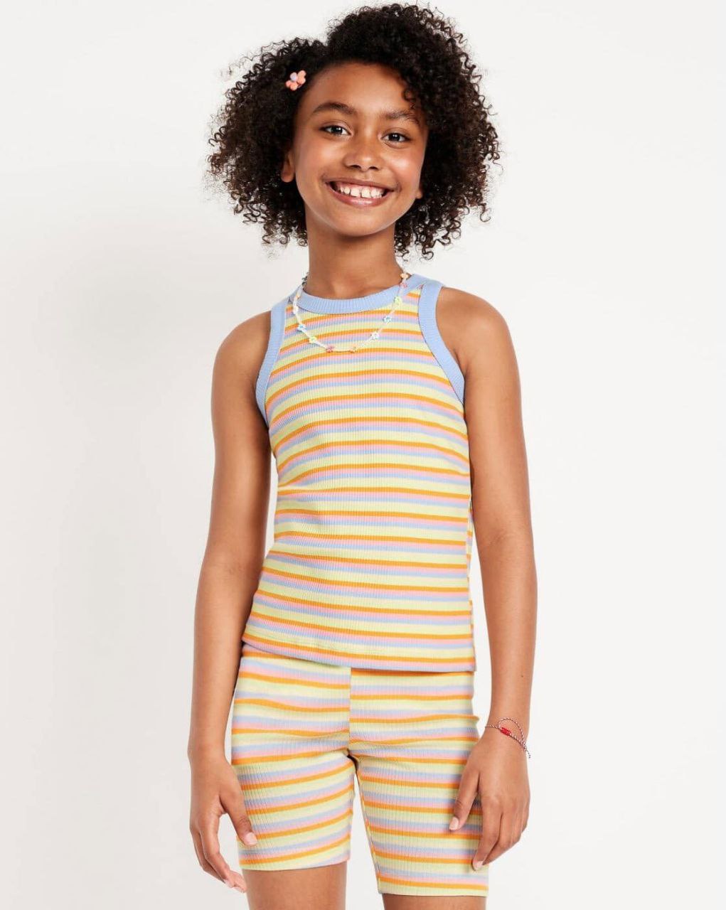 Kids Ribbed Cotton Tank Top Set – 3 Pc (Random Colors)