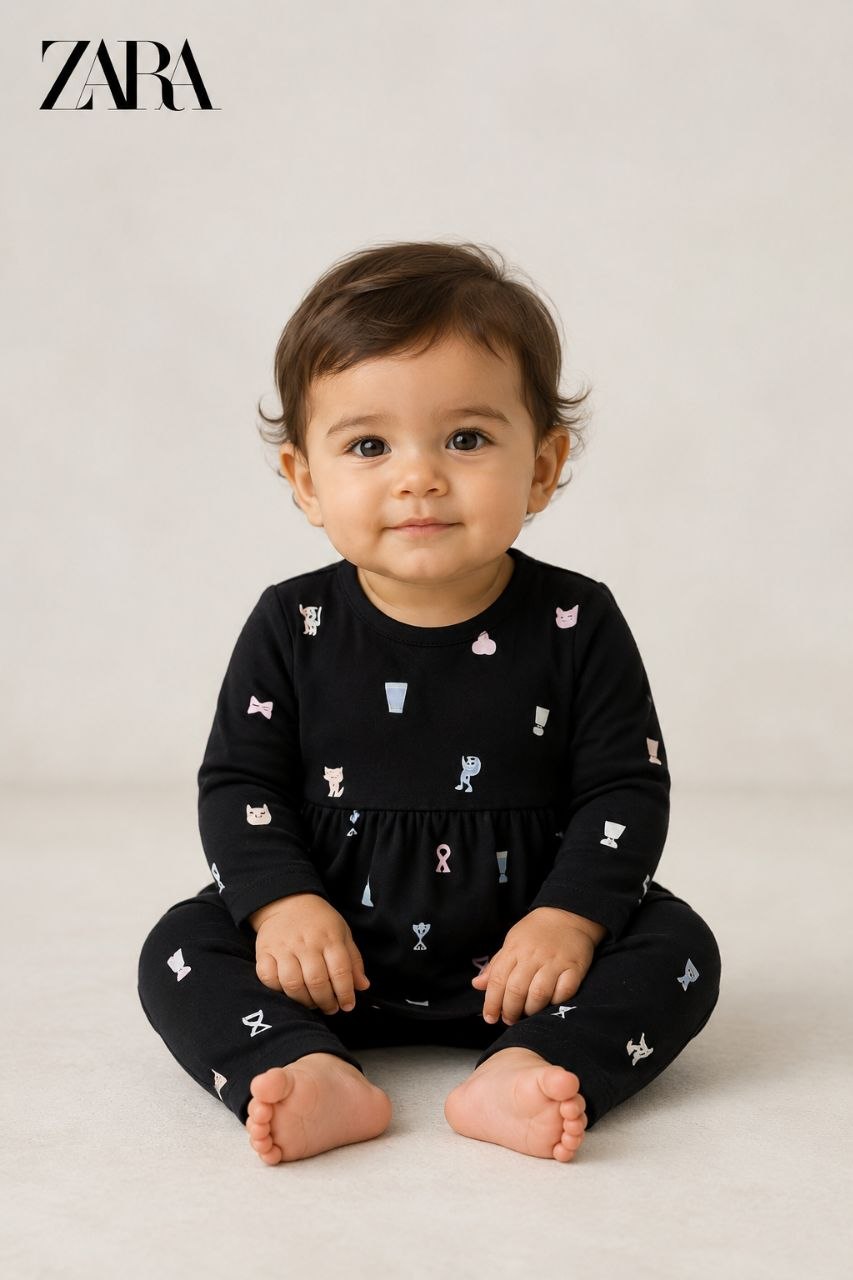 Frock - Leggings Black Set