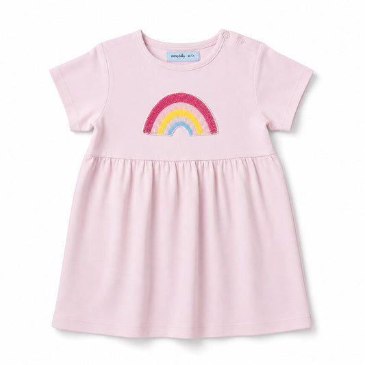 Baby Girls Pink Rainbow Cotton Dress