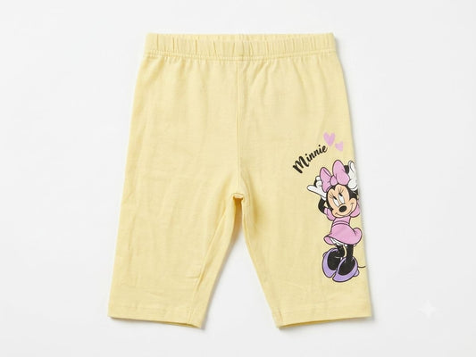 Girls’ Yellow Minnie Mouse Printed Cotton Leggings