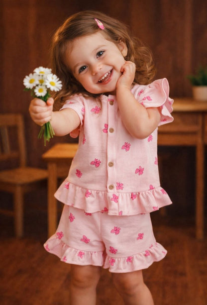 Premium Cotton Girls Co-Ord Set (Top & Shorts)