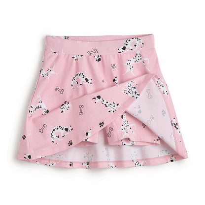 Girls Pink Dalmatian Print Skort