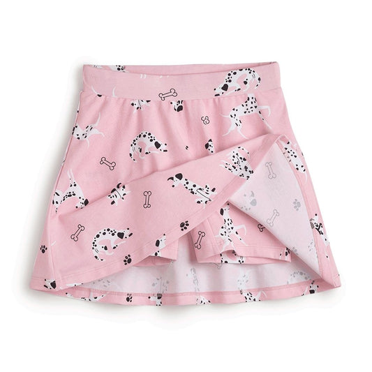 Girls Pink Dalmatian Print Skort