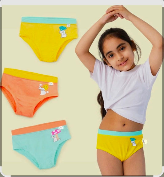 Girls Cotton Briefs – Colorful Printed Kids Underwear | Set of 6