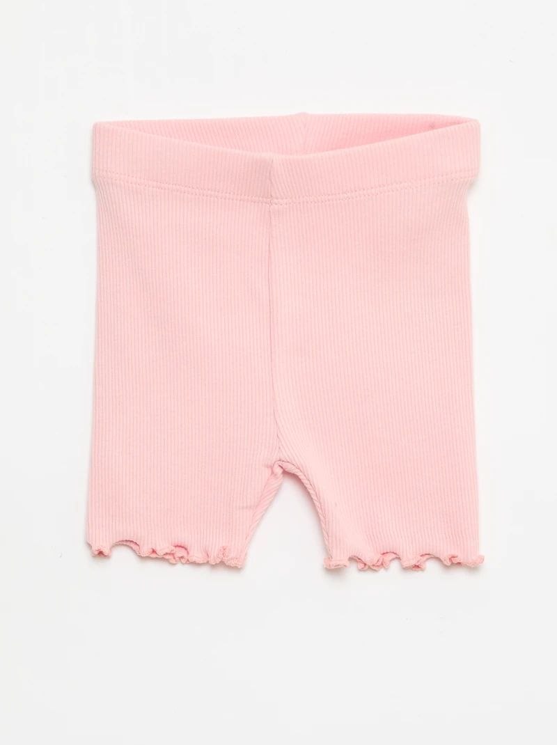 Girls Blush Pink Ribbed Biker Shorts | Soft Stretch Everyday Shorts