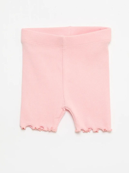 Girls Blush Pink Ribbed Biker Shorts | Soft Stretch Everyday Shorts